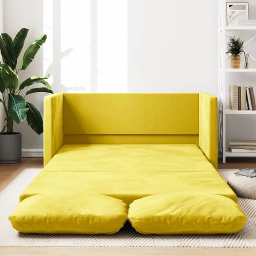 Vidaxl Canapé-Lit 2 En 1 Jaune Foncé 122x204x55 Cm Velours