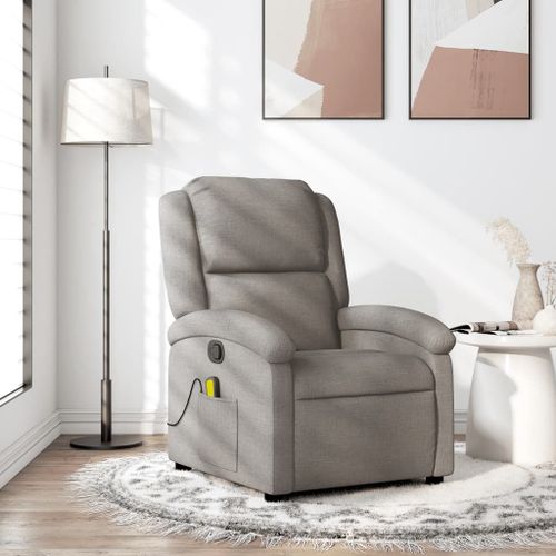 Vidaxl Fauteuil De Massage Inclinable Taupe Tissu