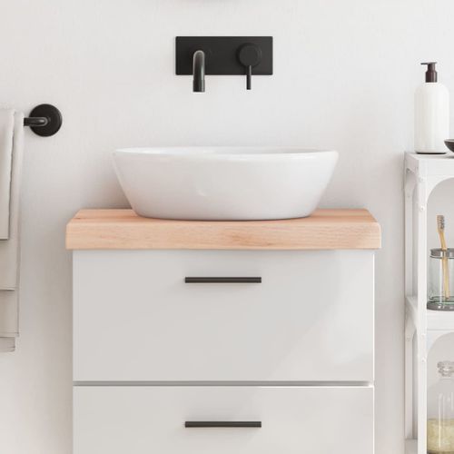 Vidaxl Comptoir De Salle De Bain 60x30x(2-6) Cm Bois Massif Non Traité