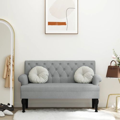 Vidaxl Banc Avec Dossier Gris Clair 120x62x75,5 Cm Tissu