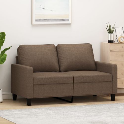 Vidaxl Canapé À 2 Places Marron 120 Cm Tissu