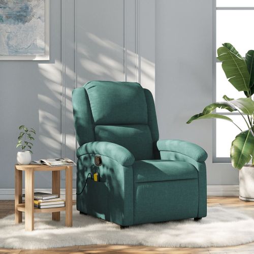Vidaxl Fauteuil De Massage Inclinable Vert Foncé Tissu