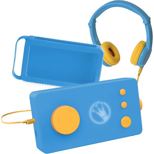 Lunii - Pack Ma Fabrique à Histoires Bleue et Casque Audio Bleu et Coque Bleue - Boîte à Histoires + Casque Enfant + Coque de Protection + 2h30 d'histoires à Composer incluses à télécharger