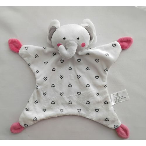 doudou plat elephant avecgrelot - zeeman