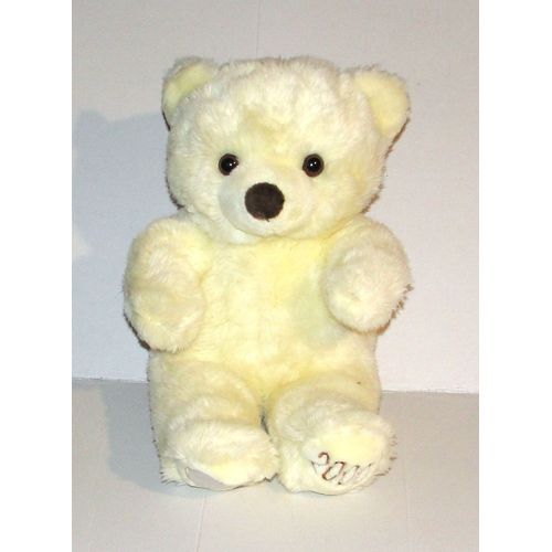 peluche ours jaune crême anna club plush doudou année 2000 ourson 40 cm
