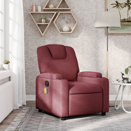 Vidaxl Fauteuil De Massage Inclinable Rouge Bordeaux Tissu