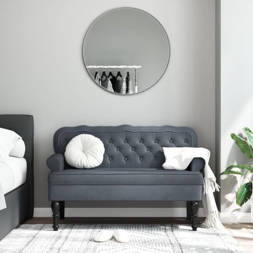 Vidaxl Banc Avec Dossier Gris Foncé 119,5x64,5x75 Cm Velours
