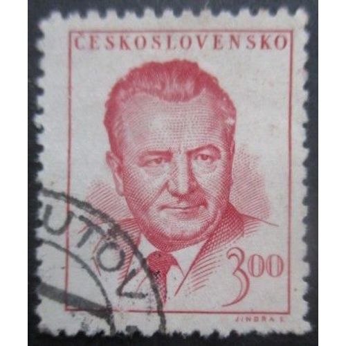 Tchecoslovaquie N°479 Rose Carminé Président Gottwald Oblitéré