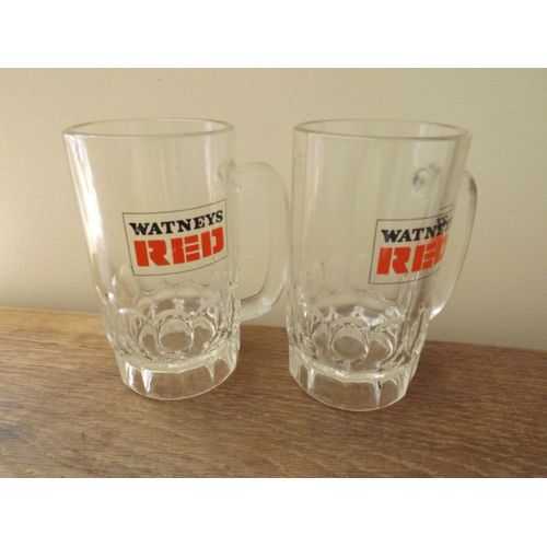 2 Verres Chopes À Bière Watneys Red