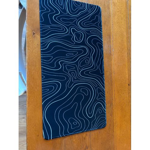 Tapis de souris noir traits blanc xl
