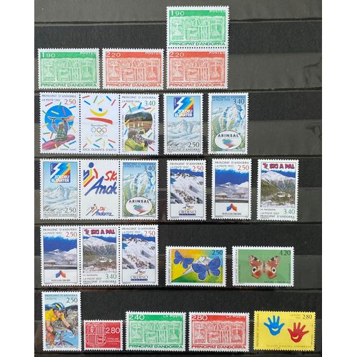 Lot De 29 Timbres Neufs** Andorre Français 1987 À 1994