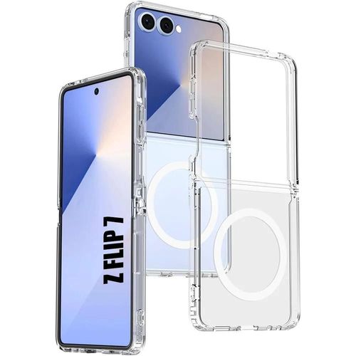 Coque Pour Samsung Galaxy Z Flip 7, Avec Cercle Magnétique Antichoc Rigide Protection Transparente - Efconnection