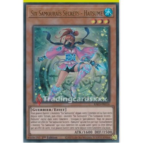 Yu Gi Oh Ra03 Fr016 Six Samouraïs Secrets Hatsume Ultra Rare