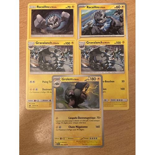 (495) 2x Racaillou D’Alola + Gravalanch D’Alola + Grolem D’Alola (Pokemon) 