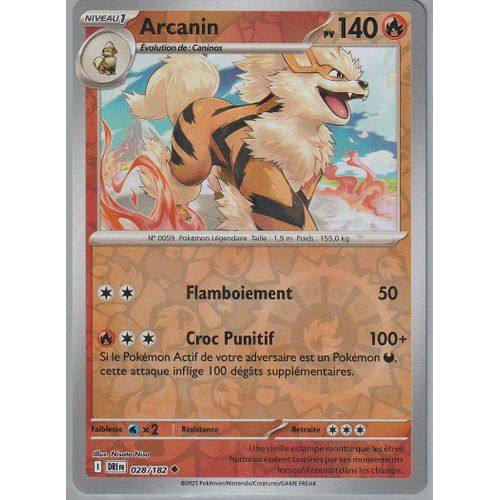 Carte Pokémon - Arcanin - 028/182 - Reverse - Ev10 Rivalités Destinées