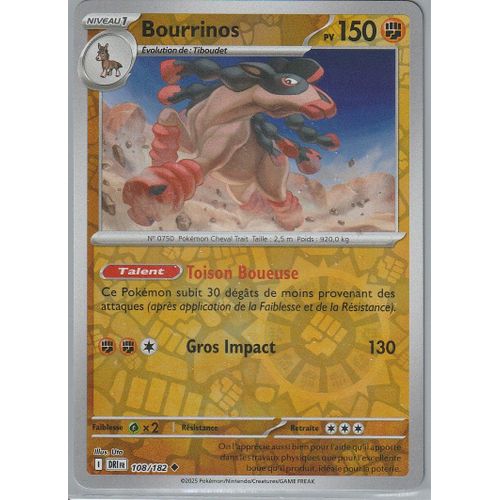 Carte Pokémon - Bourrinos - 108/182 - Reverse - Ev10 Rivalités Destinées
