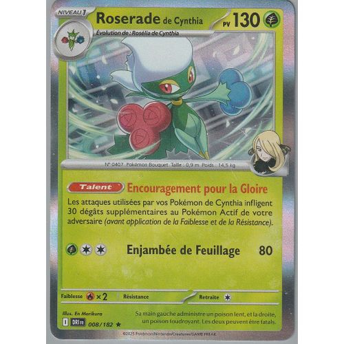 Carte Pokémon - Roserade De Cynthia - 008/182 - Holo-Rare - Ev10 Rivalités Destinées