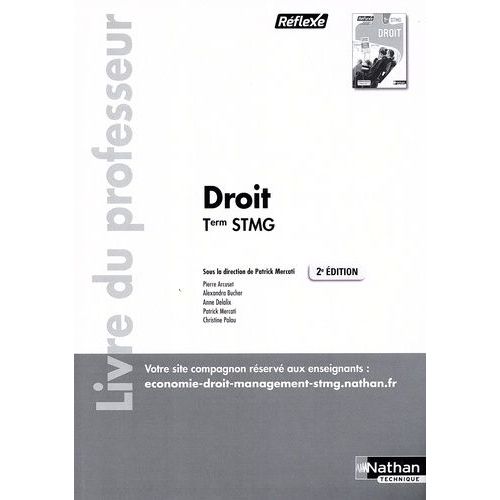 Droit Tle Stmg - Livre Du Professeur