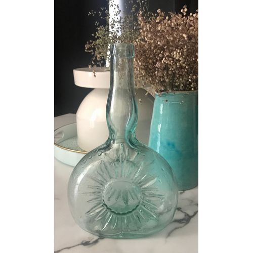 Bouteille Verre Vintage Embossage Soleil