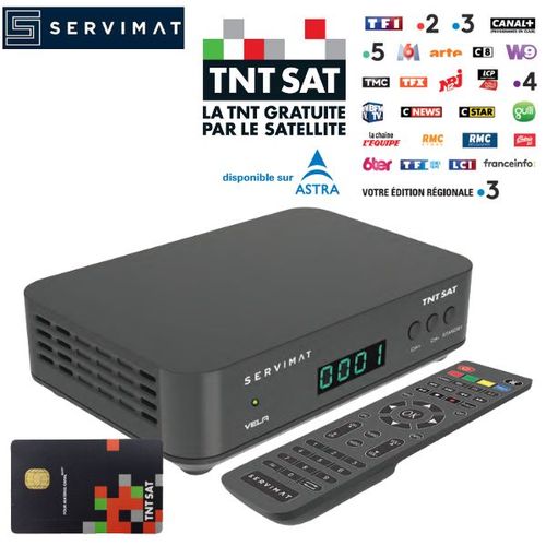 Servimat VELA HD Récepteur Satellite TNTSAT HD + Carte TNTSAT