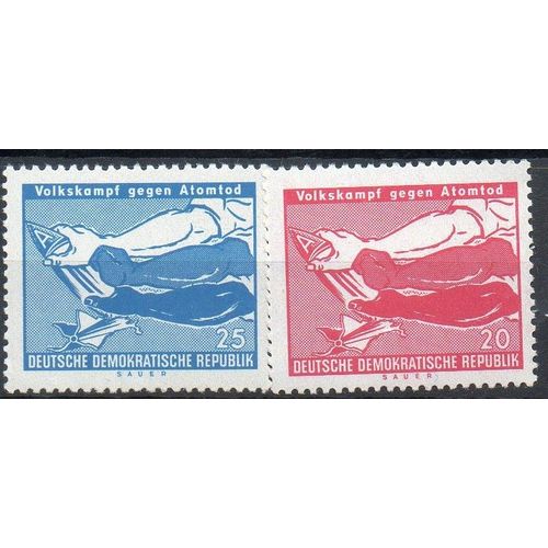 Allemagne De L'Est Timbres Combat Contre L'Arme Nucléaire
