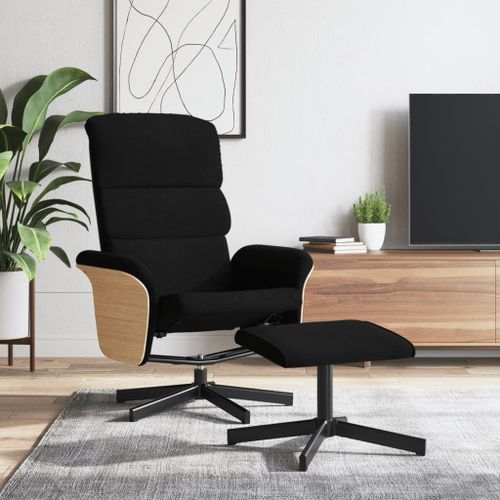 Vidaxl Fauteuil Inclinable Avec Repose-Pied Noir Tissu