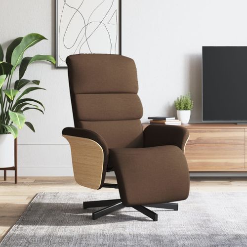 Vidaxl Fauteuil Inclinable Avec Repose-Pieds Marron Tissu