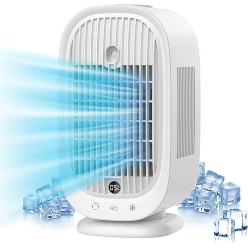 Reve Nouveau Climatiseur Mobile, Climatiseur Portable, Refroidisseur d'air 4 en 1, 45°/90°/120° Oscillation, 5 Vitesses, 2 Modes de Brume, Mini Climatiseur avec affichage LED, Idéal pour Maison,