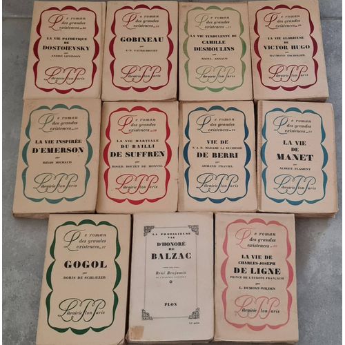 Lot 11 Livres Collection Le Roman Des Grandes Existences - Plon