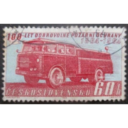 Tchecoslovaquie N°1347 Camion De Pompiers Oblitéré