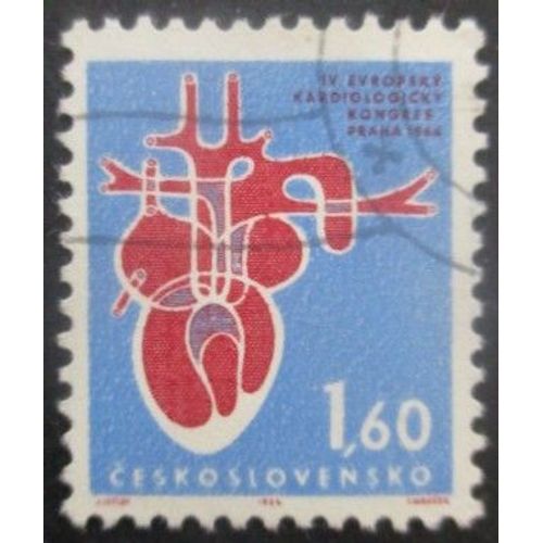 Tchecoslovaquie N°1350 Cardiologie Oblitéré