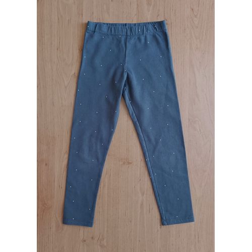 Legging Gris À Pois Blancs. H&M. Coton. Elasthanne. 6 Ans. 116 Cm