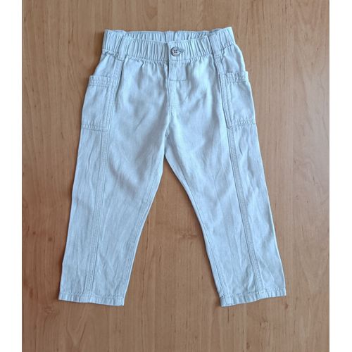 Pantalon Beige. C&A. Coton. Lin. Taille 19 - 24 Mois. 92 Cm