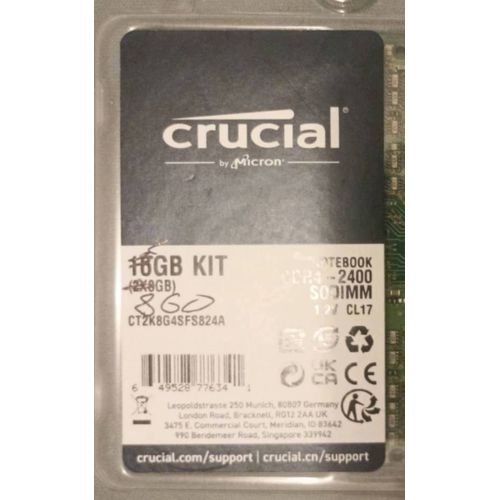 RAM 8 GO CRUCIAL DDR4-2400 1.2V CL17