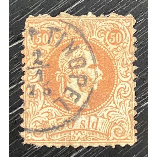 Timbre Oblitéré Levant Autrichien 1862 50 Slaudi Braun