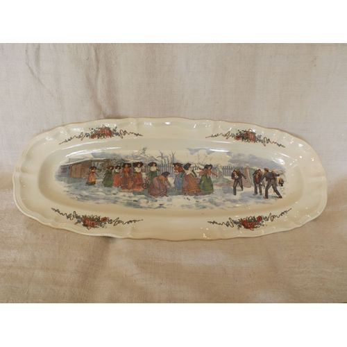 Très Grand Plat Ovale Obernai Faïence Sarreguemines Henri Loux