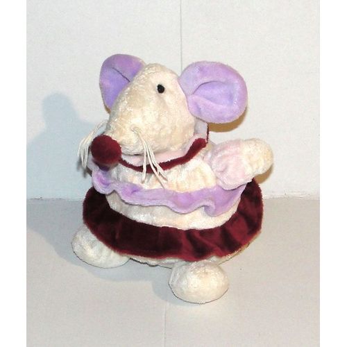 doudou souris boule crème mauve bordeaux baby nat