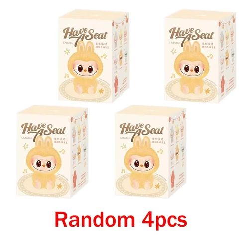 Lot De 4 Figurines Kawaii Labubu Monstre En Pvc ¿ Boîte Surprise Macaron, Porte-Clés Cadeau Anniversaire Enfant Vacances
