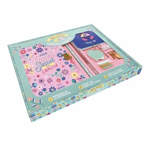 Mon Super Cadeau D'amitié - Mon Carnet Secret De L'amitié Avec 1 Stylo Et 1 Crayon, 1 Porte-Clé À Monter, 1 Bracelet À Fabriquer, 1 Coffret Cadeau, 1 Jolie Carte, Des Autocollants Et 1 Fiche...