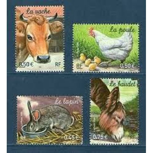 Série Nature De France (19) : Animaux De La Ferme Série Complète Année 2004 N° 3662 3663 3664 3665 Yvert Et Tellier Luxe