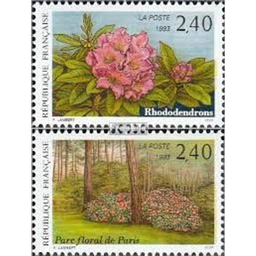 Salon Du Timbre : 1er Salon Européen Des Loisirs Du Timbre : Rhodendrons Et Parc Floral De Paris La Paire Année 1993 N° 2849 2850 Yvert Et Tellier Luxe