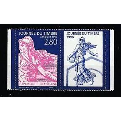Journée Du Timbre : "Semeuse 1903" Timbre Et Vignette La Paire Année 1996 N° 2991a Yvert Et Tellier Luxe