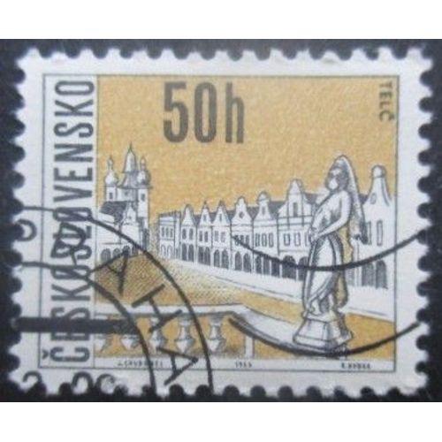 Tchecoslovaquie N°1520a Fluo Telc Oblitéré