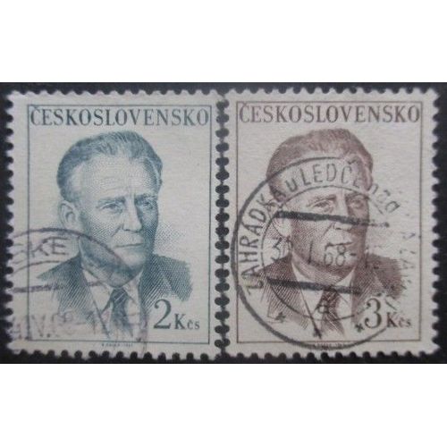 Tchecoslovaquie N°1606 Et 1607 Président Novotny Oblitérés