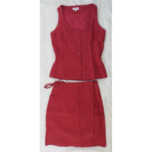 Ensemble Jupe Debardeur Rose. Tailleur. Etam. Taille 34/36