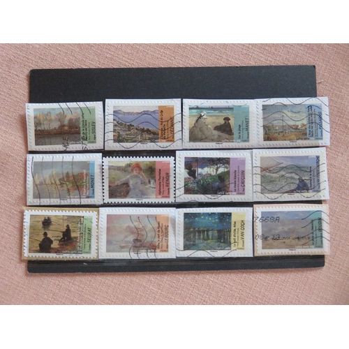 Lot De 12 Timbres Autoadhésifs Oblitérés "Avant Et Après L'Impressionnisme" - 2013