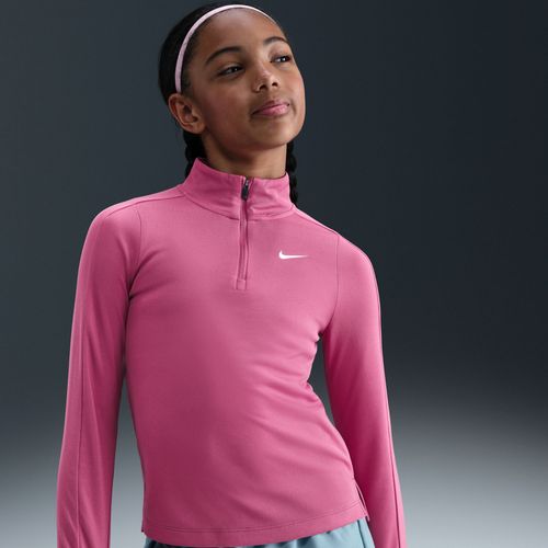 Haut À Manches Longues Et 1/4 De Zip Dri-Fit Nike Pour Fille - Pourpre
