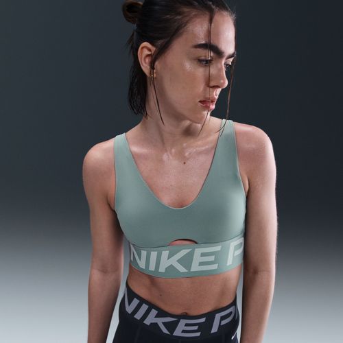 Brassière De Sport Rembourrée À Maintien Normal Nike Pro Indy Plunge Pour Femme - Vert