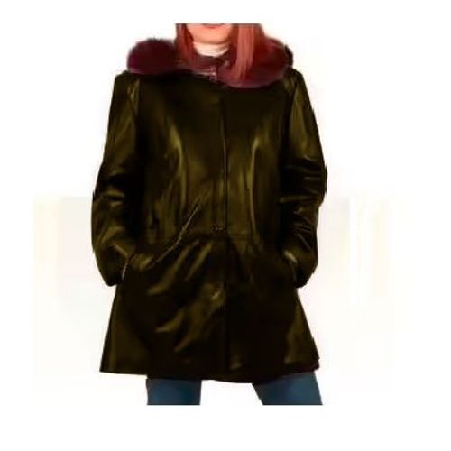 Cuir Veste À Capuche Fourrure Parka Dame 48 Trappers Compagny Warpper's Long Manteau Grand  Canadienne Chaud Marron Chocolat Blouson Coat  Canadien Couvrant Capuchon Elegant Pratic Femme