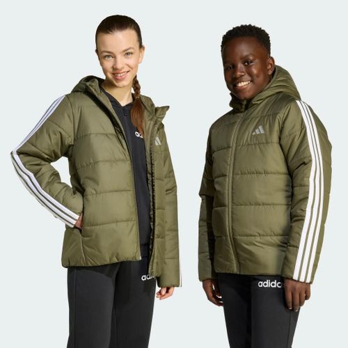 Veste Matelassée 3 Bandes Essentials Enfants Adidas - Olive Strata / White - 13-14a